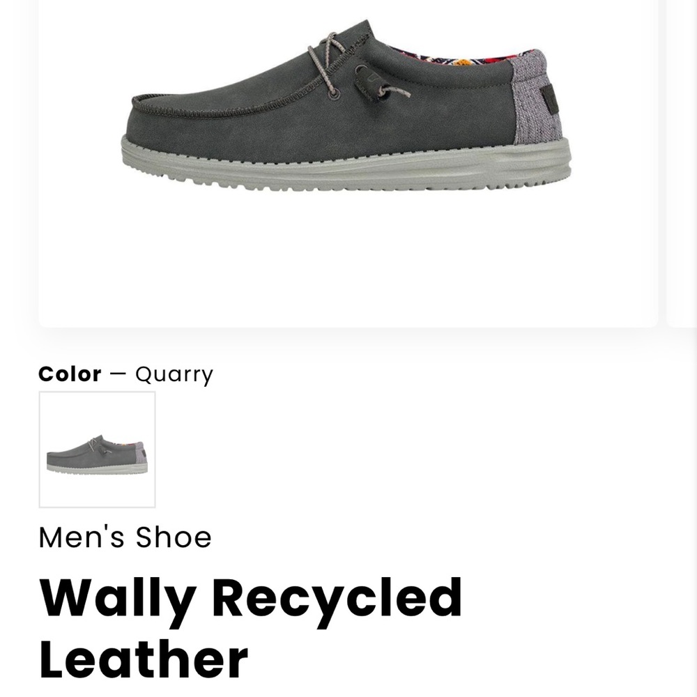 Hey Dudes Mens 12 Wally Recycled Leather